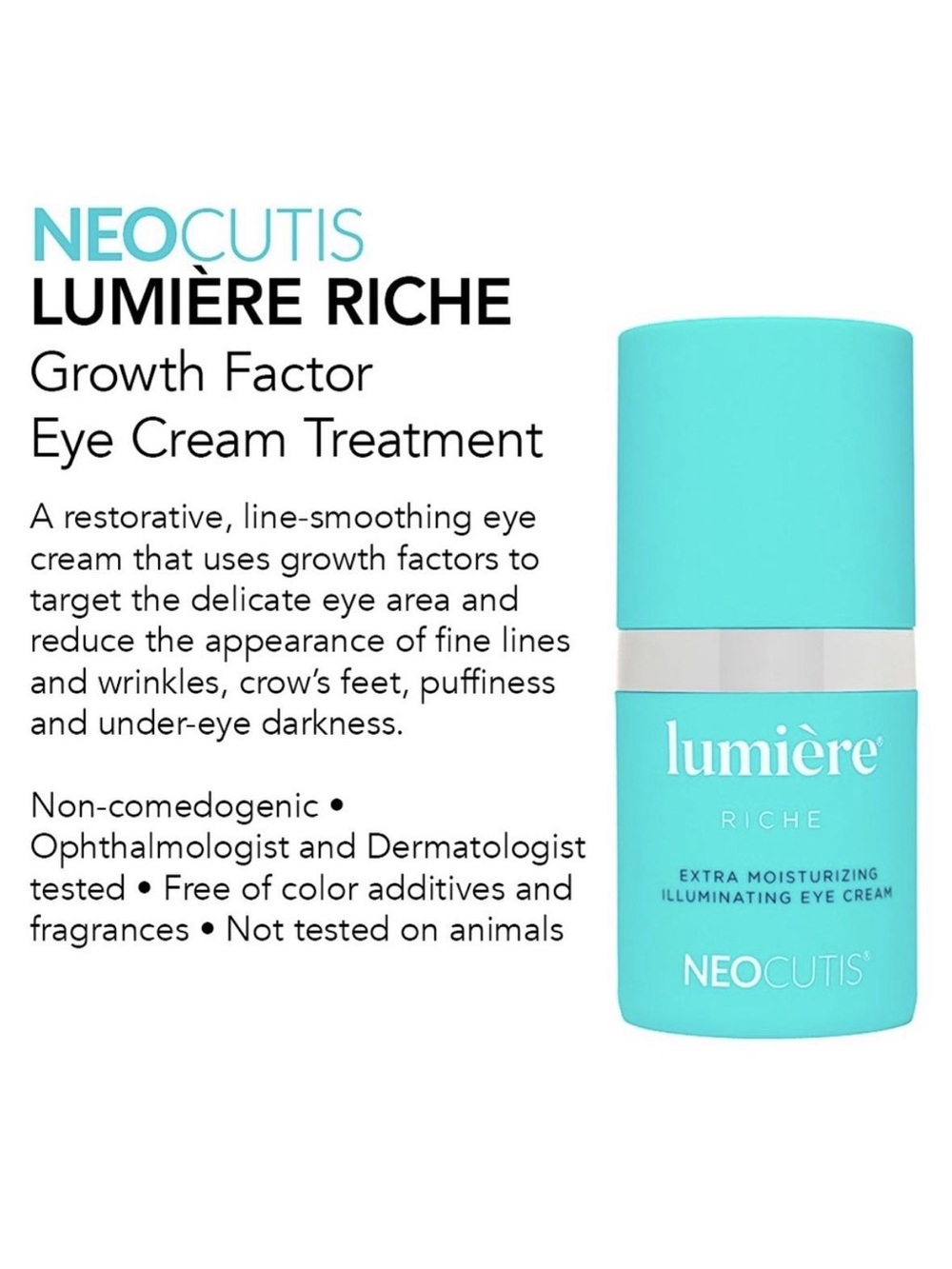 NEOCUTIS LUMIÈRE RICHE Growth FactorEye Cream Treatment NEW
